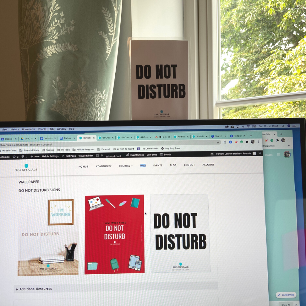 Do not disturb sign on Monitor