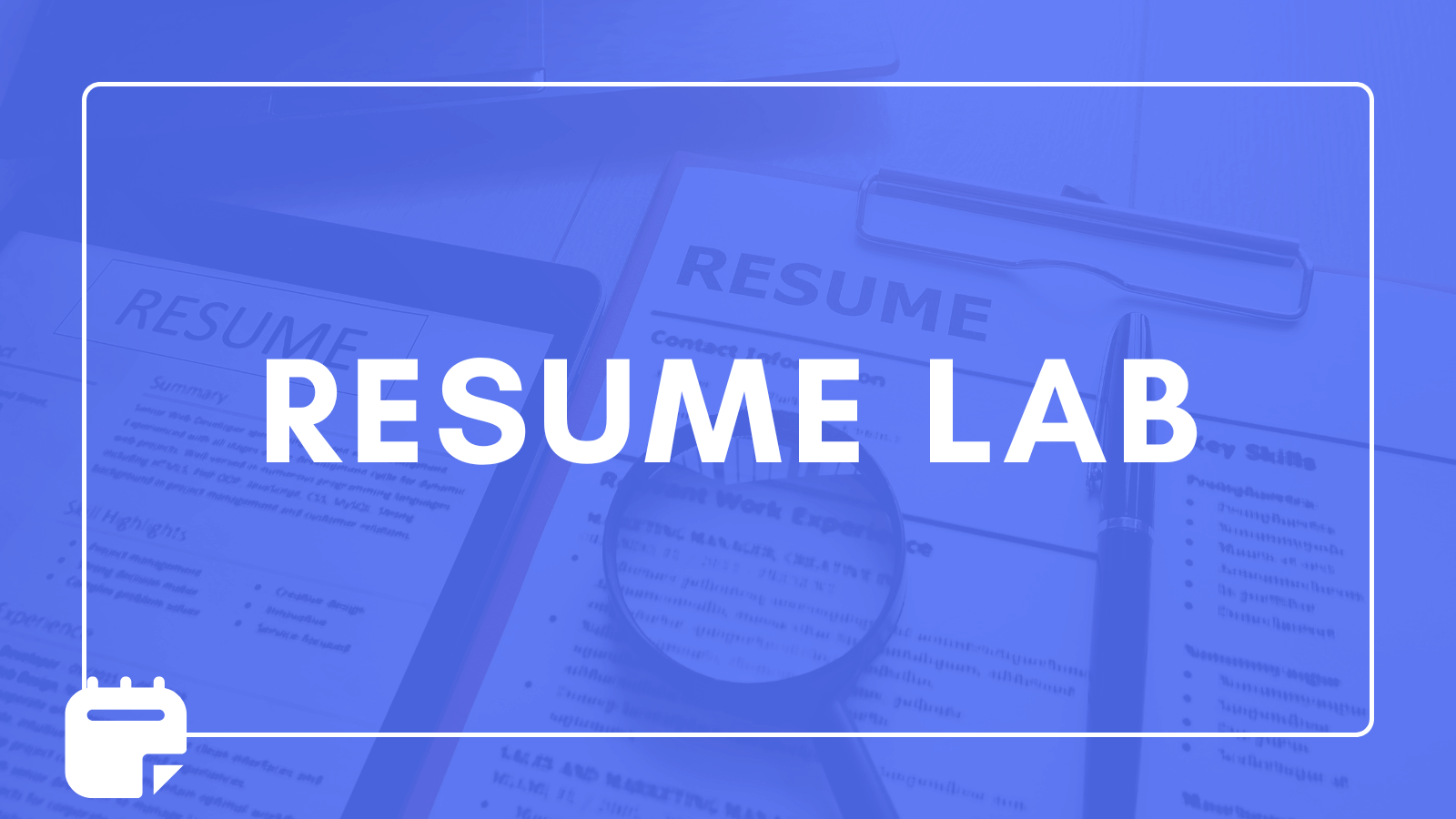 An assistant's resume on a clip board.