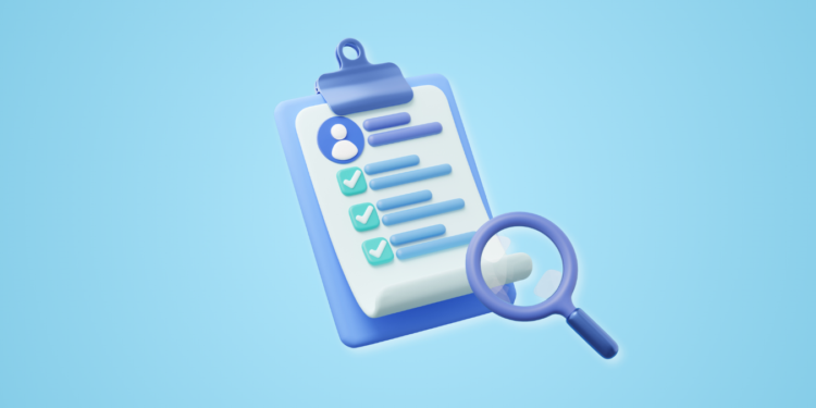 Illustrated banner for The Officials Resume Lab showing a stylized assistant resume checklist on a clipboard with checkmarks and a magnifying glass, set on a light blue background, representing resume review and refinement.